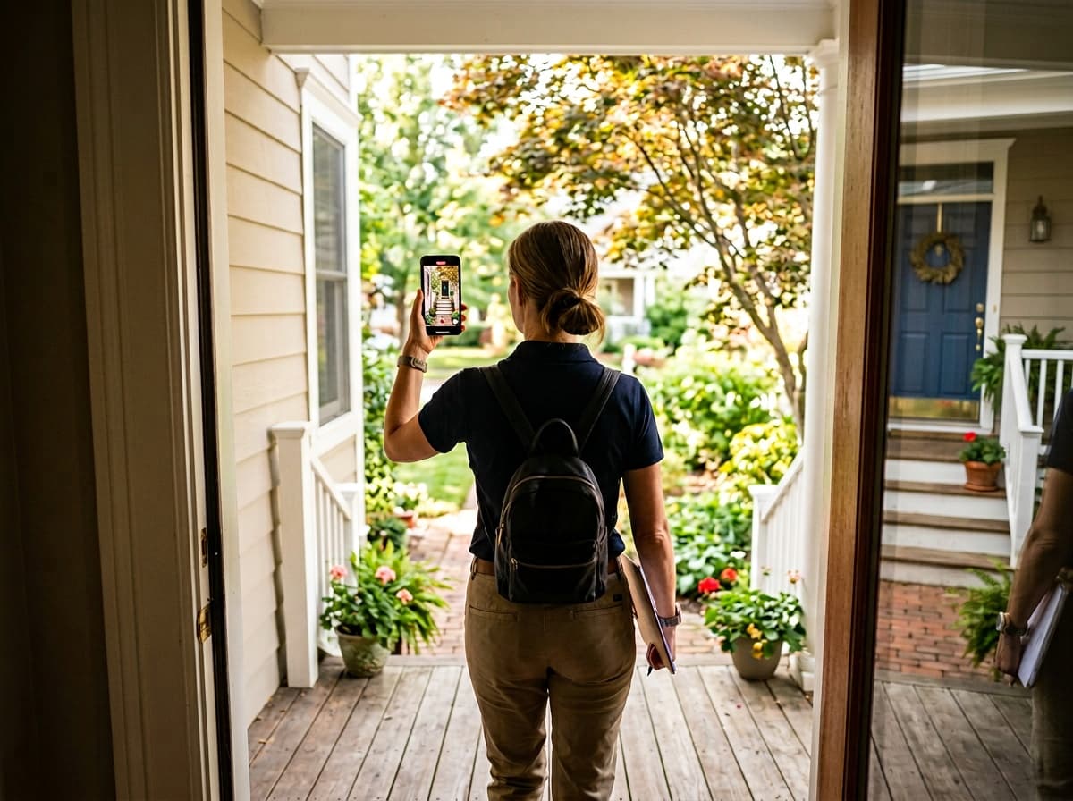 Appraiser recording a walkthrough on a smartphone